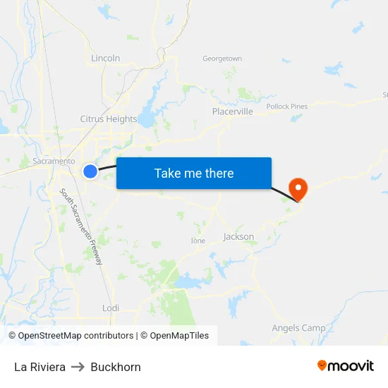 La Riviera to Buckhorn map
