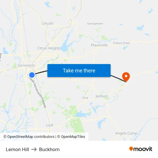 Lemon Hill to Buckhorn map