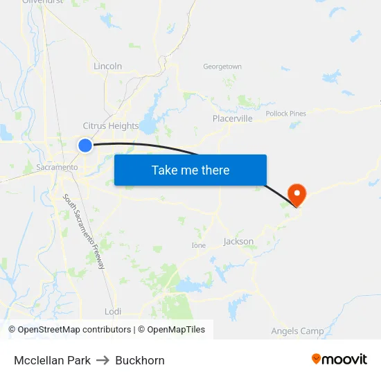 Mcclellan Park to Buckhorn map