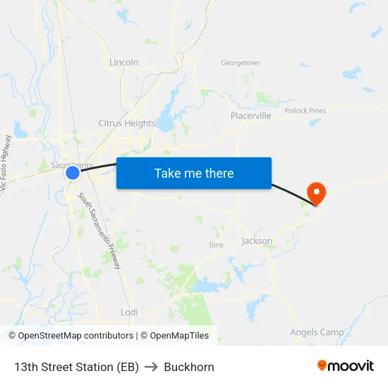 13th Street Station (EB) to Buckhorn map