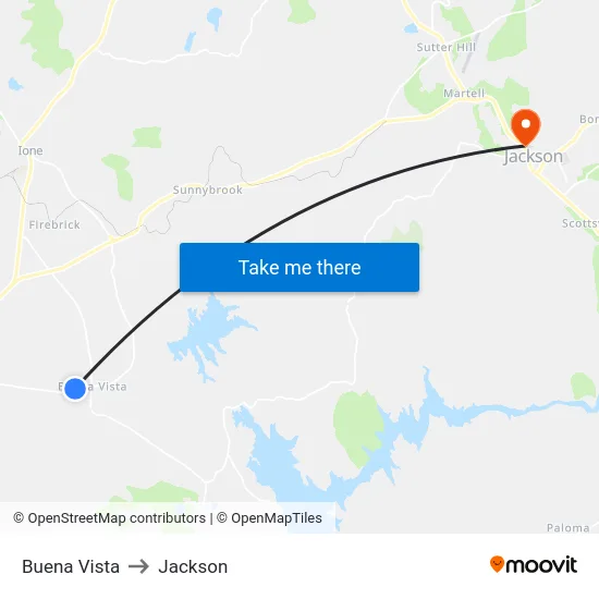 Buena Vista to Jackson map