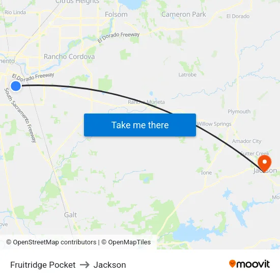 Fruitridge Pocket to Jackson map