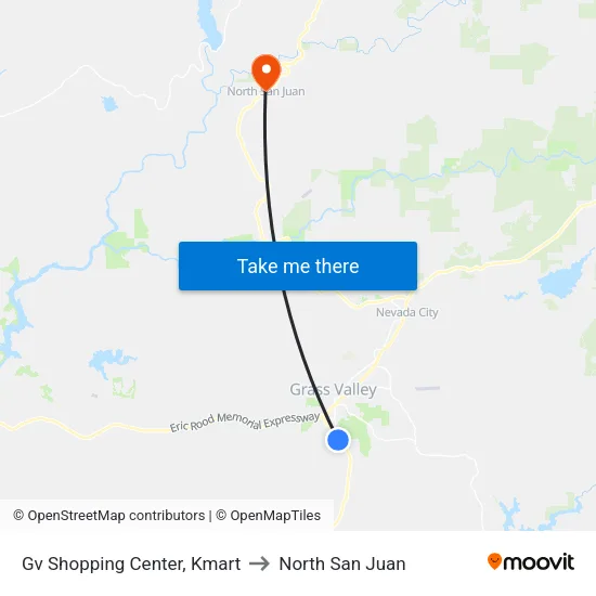 Gv Shopping Center, Kmart to North San Juan map