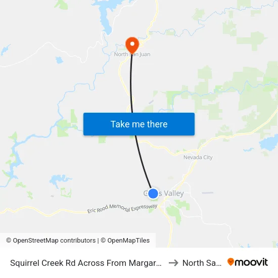 Squirrel Creek Rd Across From Margaret G. Scotten School to North San Juan map