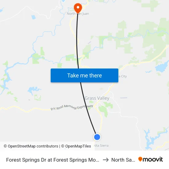 Forest Springs Dr at Forest Springs Mobilehome Community to North San Juan map
