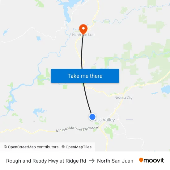 Rough and Ready Hwy at Ridge Rd to North San Juan map