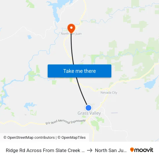 Ridge Rd Across From Slate Creek Rd to North San Juan map
