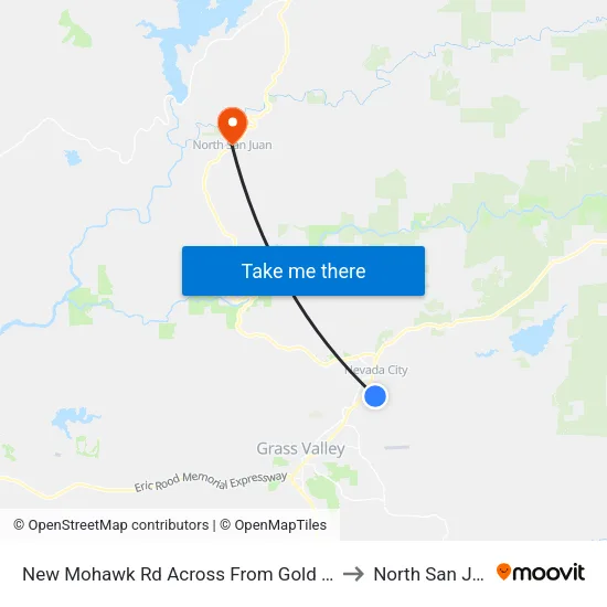 New Mohawk Rd Across From Gold Flat Ct to North San Juan map