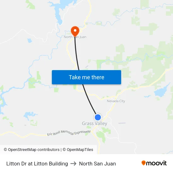 Litton Dr at Litton Building to North San Juan map