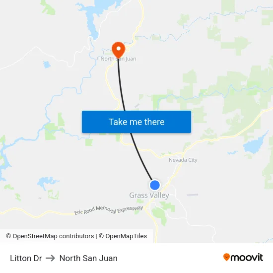 Litton Dr to North San Juan map