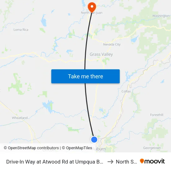 Drive-In Way at Atwood Rd at Umpqua Bank Across From Park and Ride to North San Juan map