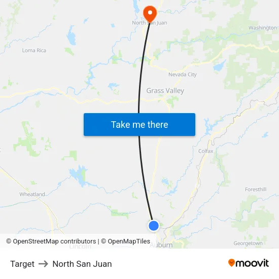 Target to North San Juan map