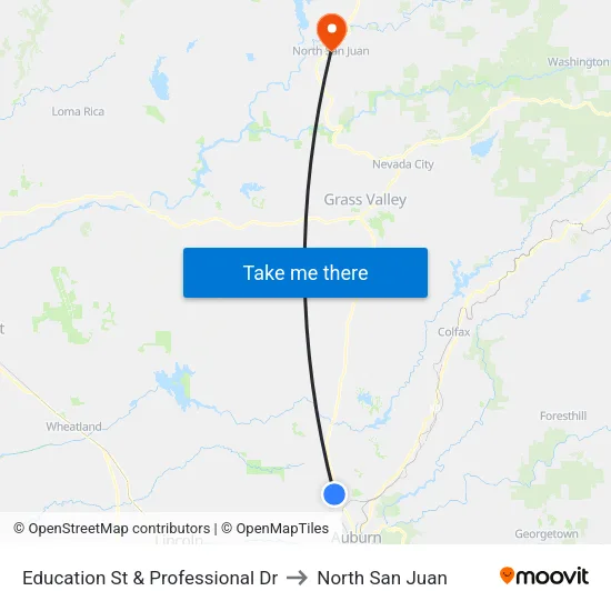 Education St & Professional Dr to North San Juan map