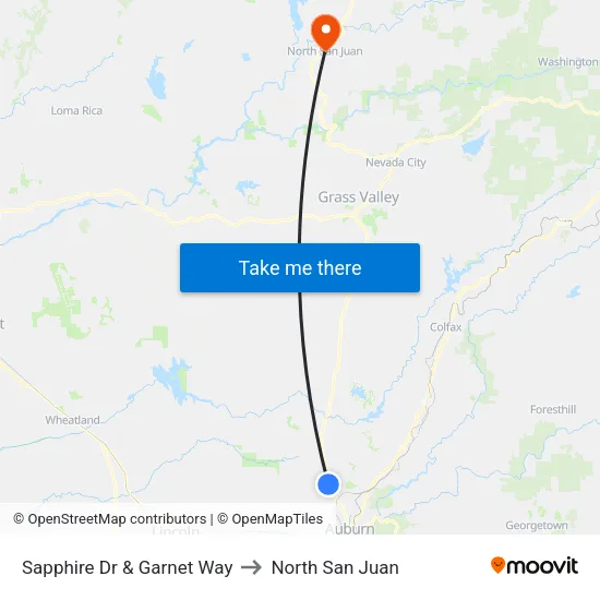 Sapphire Dr & Garnet Way to North San Juan map