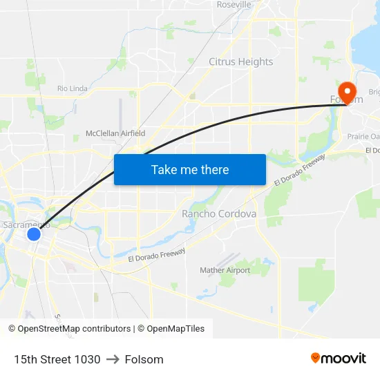 15th Street 1030 to Folsom map