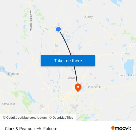 Clark & Pearson to Folsom map