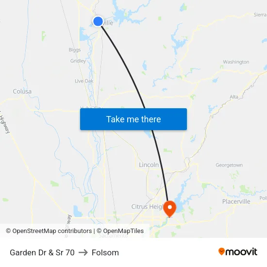 Garden Dr & Sr 70 to Folsom map