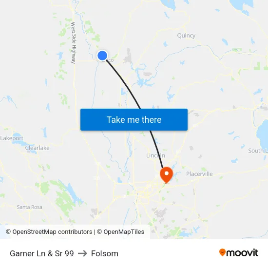 Garner Ln & Sr 99 to Folsom map