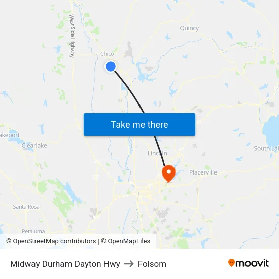 Midway Durham Dayton Hwy to Folsom map
