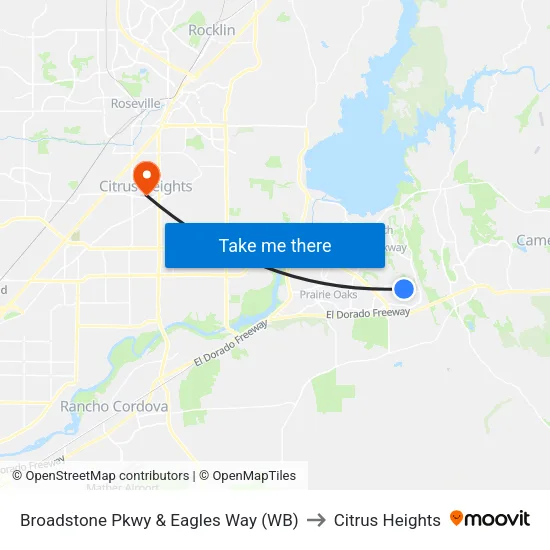 Broadstone Pkwy & Eagles Way (WB) to Citrus Heights map