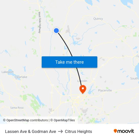 Lassen Ave & Godman Ave to Citrus Heights map