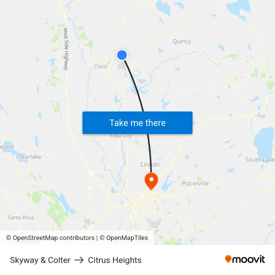 Skyway & Colter to Citrus Heights map