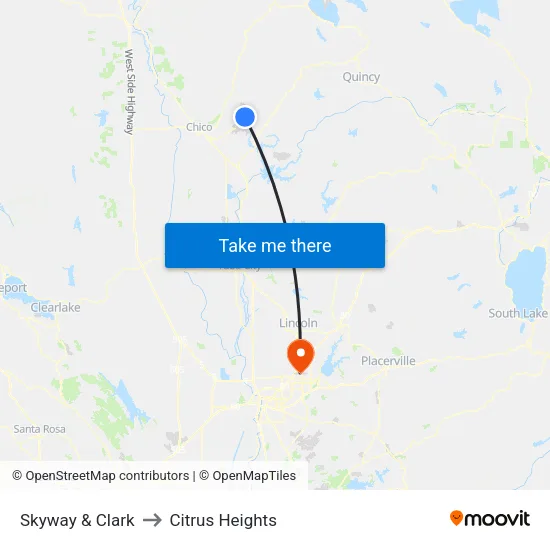 Skyway & Clark to Citrus Heights map