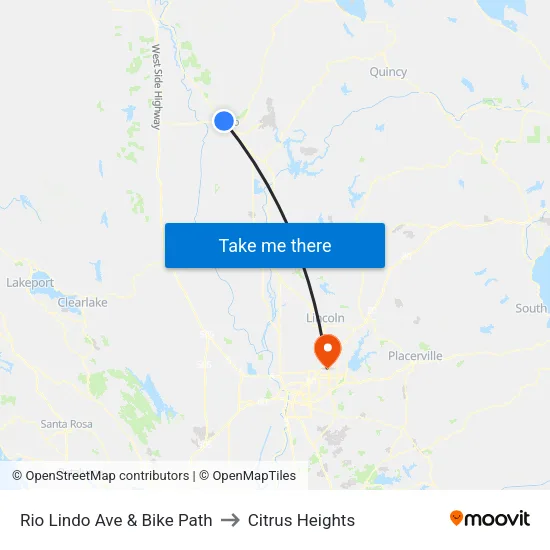 Rio Lindo Ave & Bike Path to Citrus Heights map