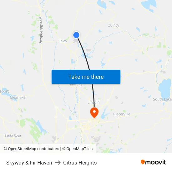 Skyway & Fir Haven to Citrus Heights map