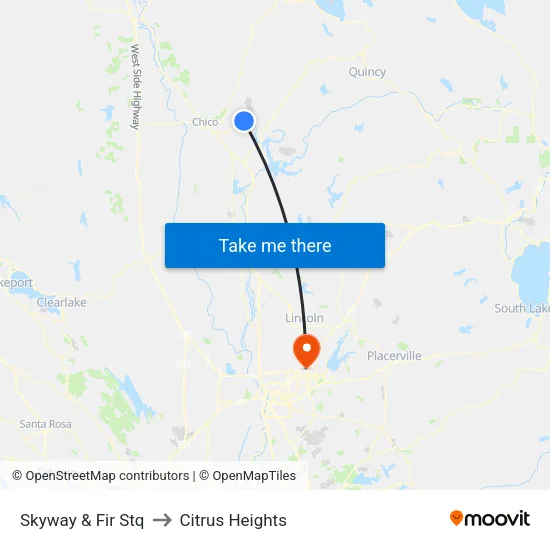 Skyway & Fir Stq to Citrus Heights map