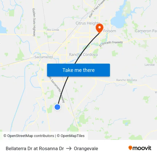 Bellaterra Dr at Rosanna Dr to Orangevale map
