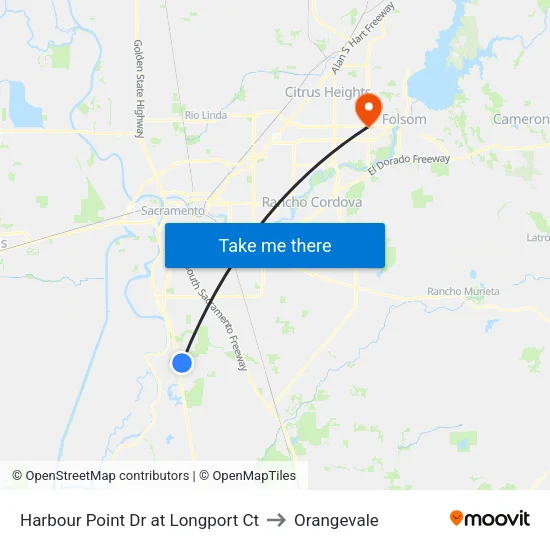 Harbour Point Dr at Longport Ct to Orangevale map
