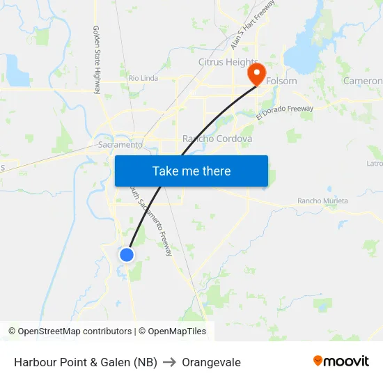 Harbour Point & Galen (NB) to Orangevale map