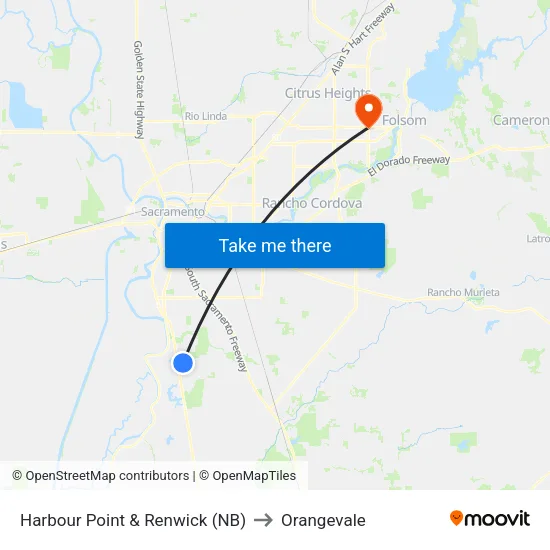 Harbour Point & Renwick (NB) to Orangevale map