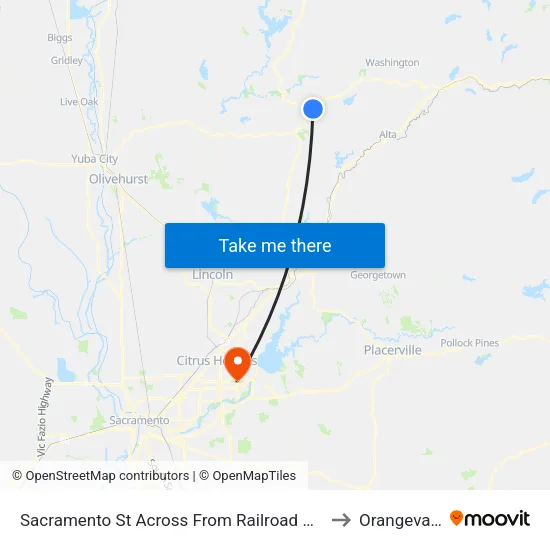 Sacramento St Across From Railroad Ave to Orangevale map