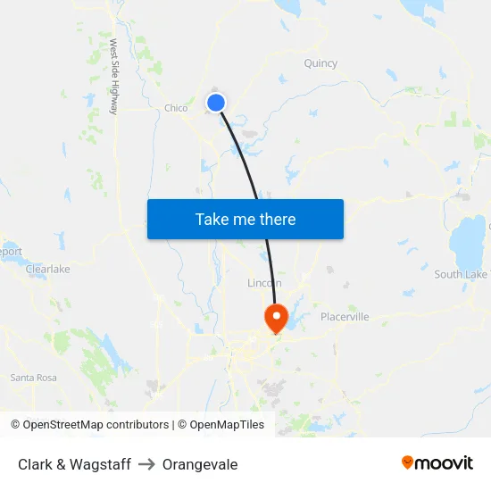 Clark & Wagstaff to Orangevale map