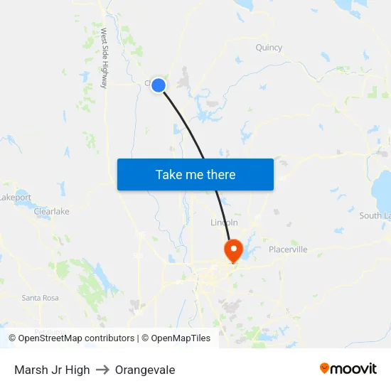 Marsh Jr High to Orangevale map