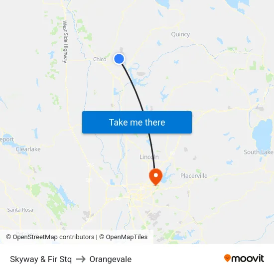 Skyway & Fir Stq to Orangevale map