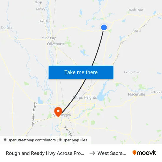 Rough and Ready Hwy Across From West Dr to West Sacramento map