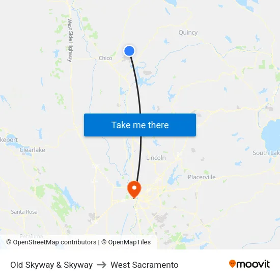 Old Skyway & Skyway to West Sacramento map