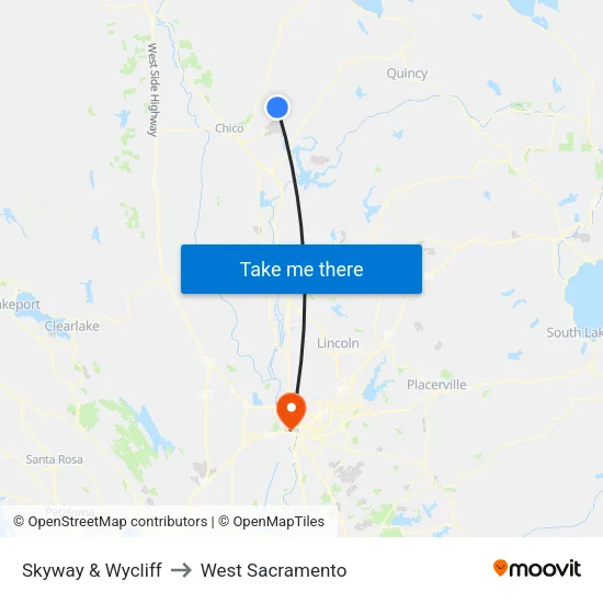 Skyway & Wycliff to West Sacramento map