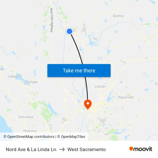 Nord Ave & La Linda Ln. to West Sacramento map
