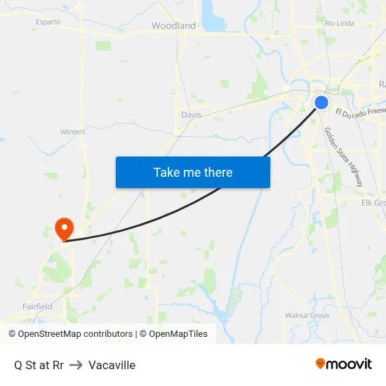 Q St at Rr to Vacaville map