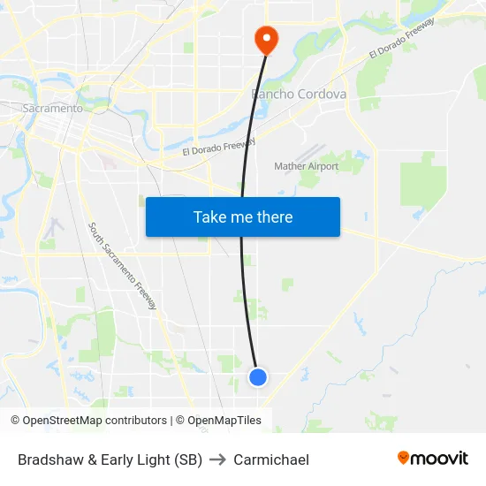 Bradshaw & Early Light (SB) to Carmichael map