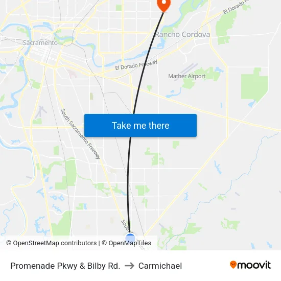 Promenade Pkwy & Bilby Rd. to Carmichael map