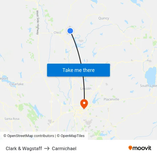 Clark & Wagstaff to Carmichael map