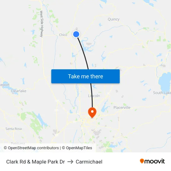 Clark Rd & Maple Park Dr to Carmichael map