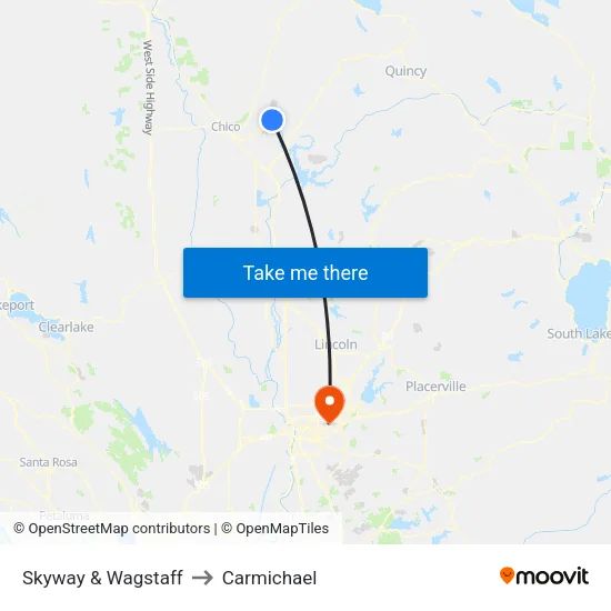 Skyway & Wagstaff to Carmichael map