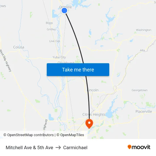 Mitchell Ave & 5th Ave to Carmichael map