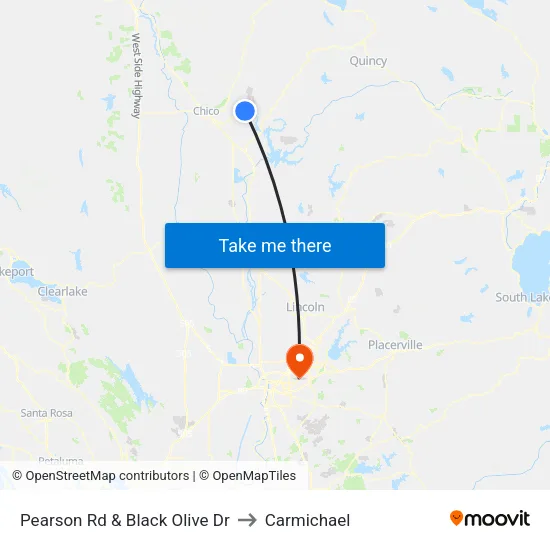 Pearson Rd & Black Olive Dr to Carmichael map